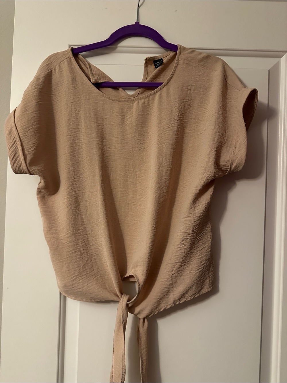 Women's Tie-Front Top - Beige